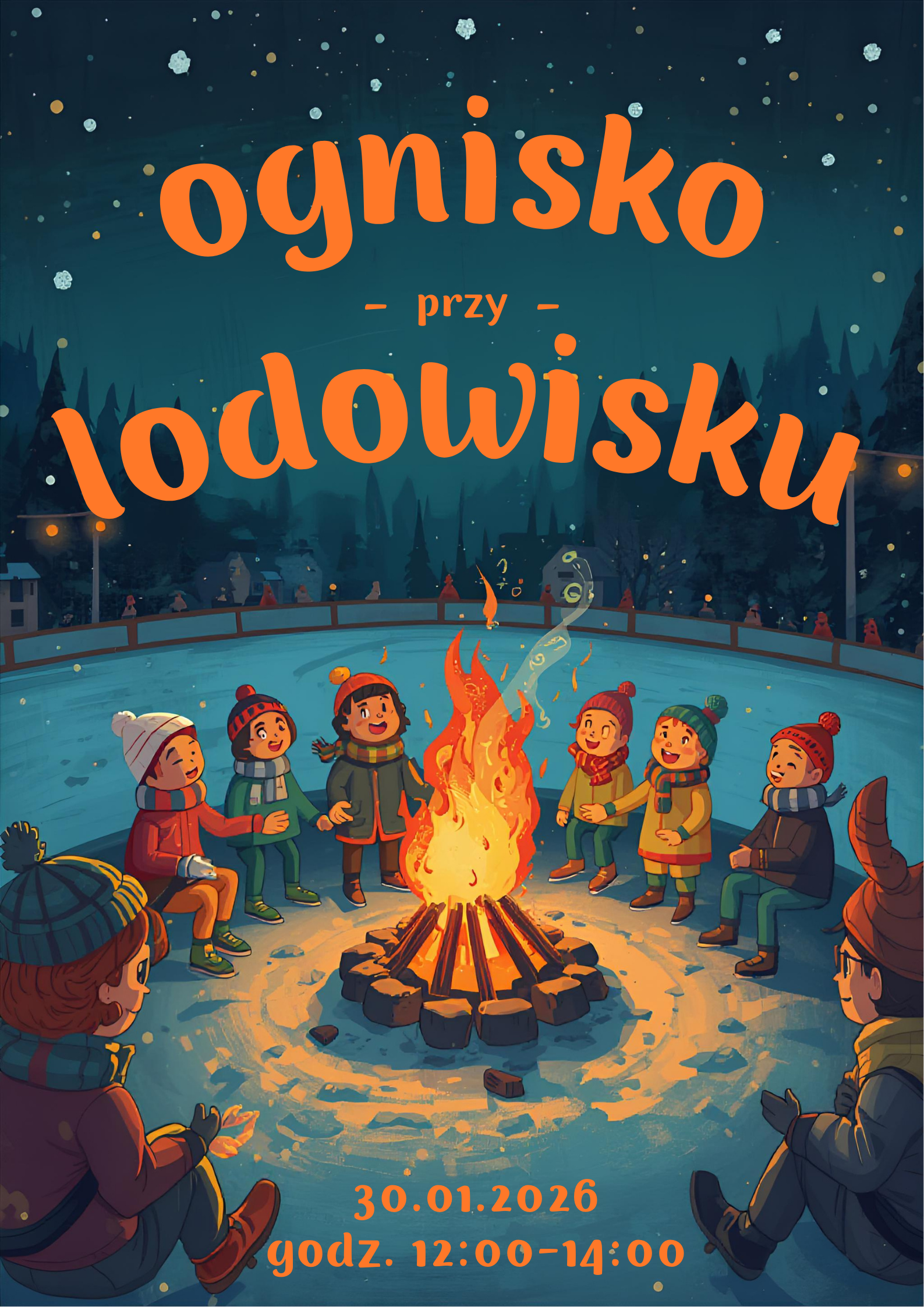 Plakat – Zimowe szaleństwo na lodowisku